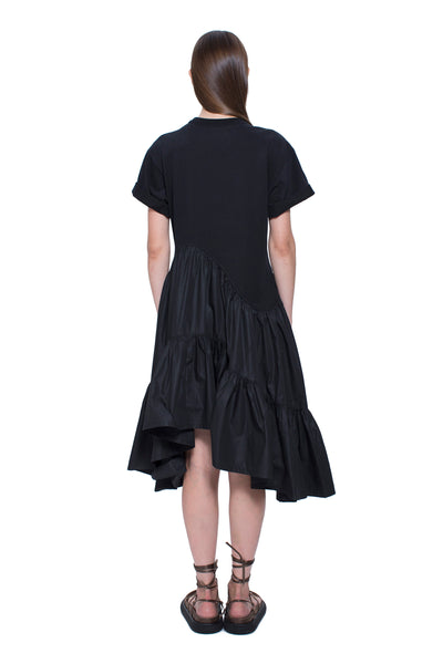 Asymmetric Flare Hem Tee Dress