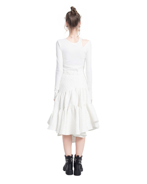 Asymmetric Tiered Skirt