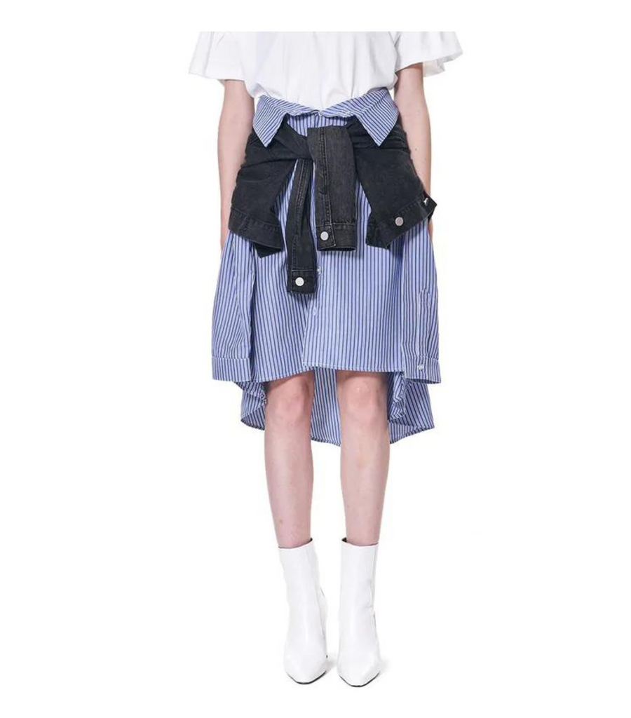 Shirt Sleeve Tie Waist Skirt
