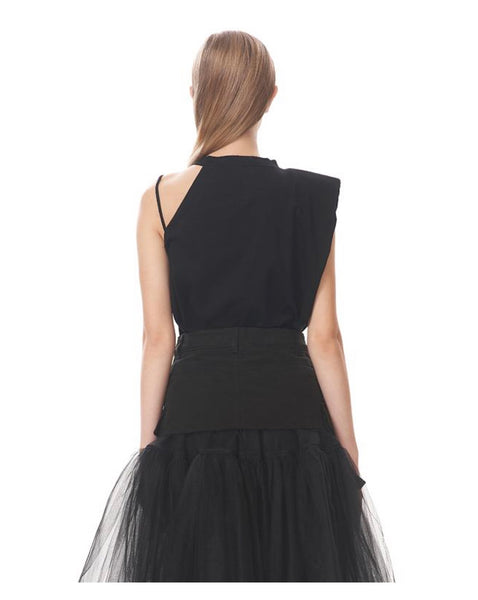 Asymmetric Shoulder Padded Top