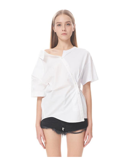 Cross Neck Top with Detachable Sleeves