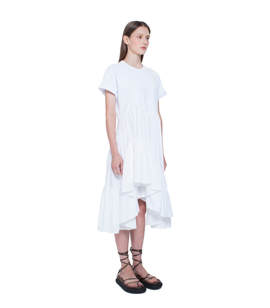 Asymmetric Flare Hem Tee Dress