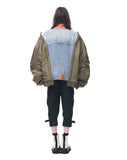 Contrast Denim Bomber Jacket