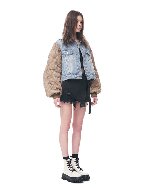 Denim Jacket With Quilted Back