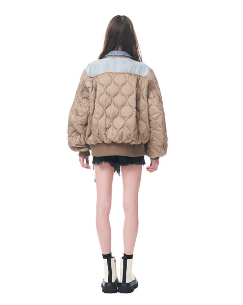 Denim Jacket With Quilted Back