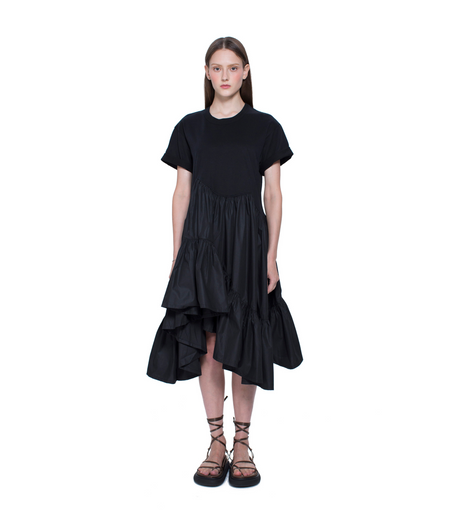 Asymmetric Hem with Panel Shorts