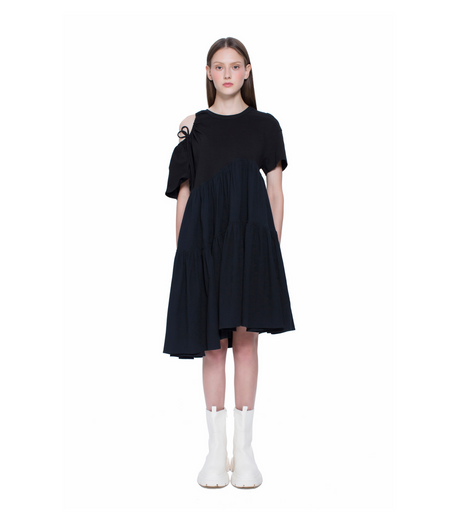 Asymmetric Flare Hem Tee Dress