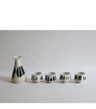 Handcrafted Stoneware Brushmark Sake Set