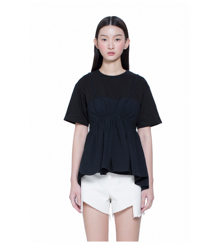 Single Sleeve Turtle Neck Top