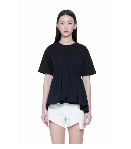 Asymmetric Hem with Panel Shorts