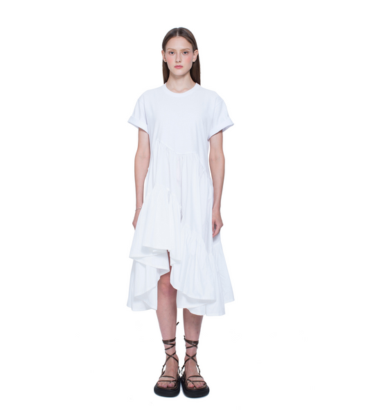 Asymmetric Flare Hem Tee Dress