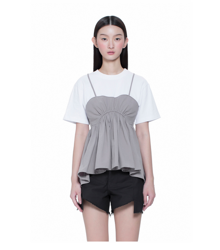 Asymmetric Hem with Panel Shorts