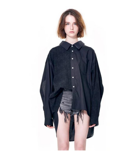 Single Sleeve Turtle Neck Top