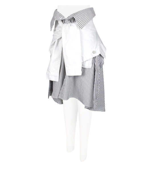 Shirt Sleeve Tie Waist Skirt