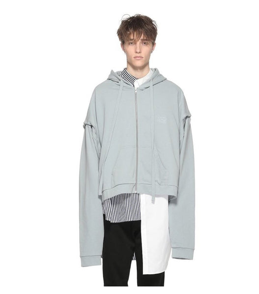 Cropped Zip-Up Hoodie