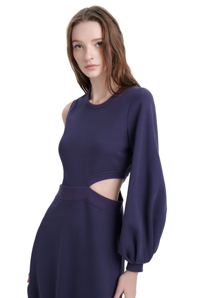 Single Sleeve Sweatshirt Dress