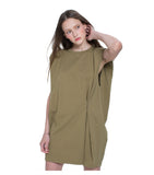 Open Back Mini Dress with Shoulder Pads