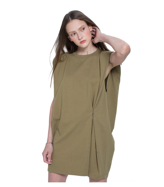 Open Back Mini Dress with Shoulder Pads