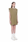 Open Back Mini Dress with Shoulder Pads
