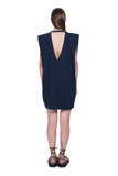 Open Back Mini Dress with Shoulder Pads