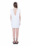 Open Back Mini Dress with Shoulder Pads