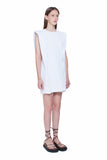 Open Back Mini Dress with Shoulder Pads