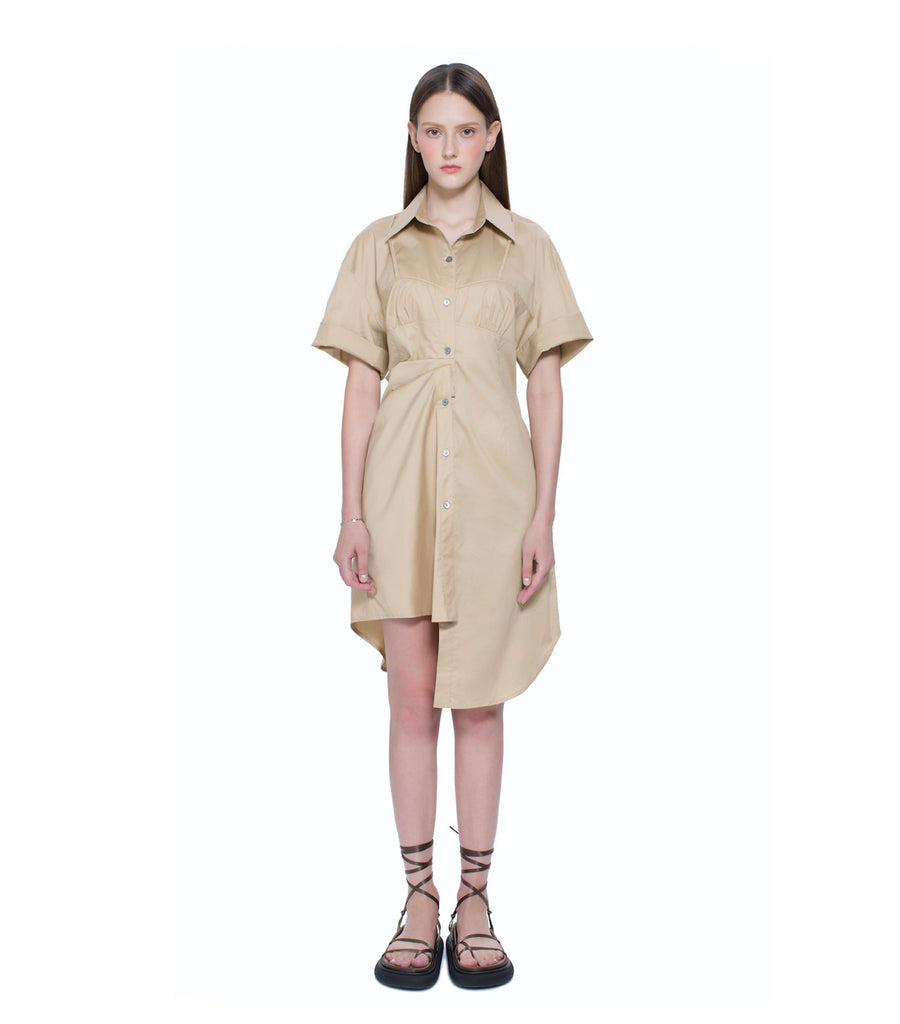 Asymmetric Hem Shirt Dress
