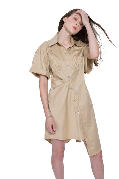 Asymmetric Hem Shirt Dress