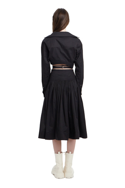 Flare Hem Skirt With Strap