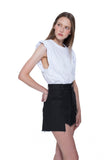 Asymmetric Hem with Panel Shorts