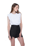 Asymmetric Hem with Panel Shorts