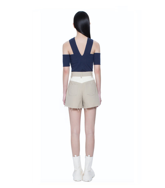 Asymmetric Hem with Panel Shorts