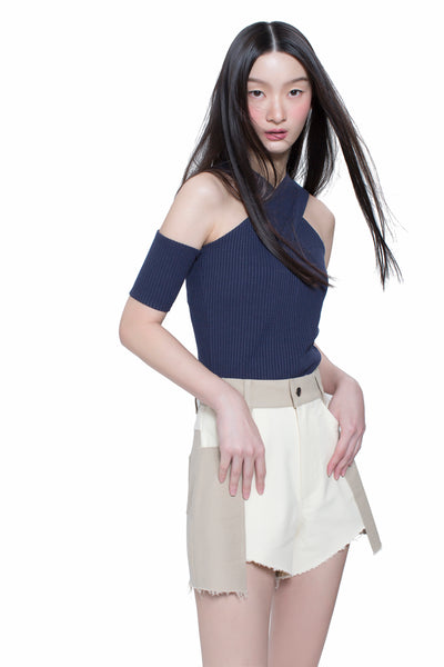 Asymmetric Hem with Panel Shorts