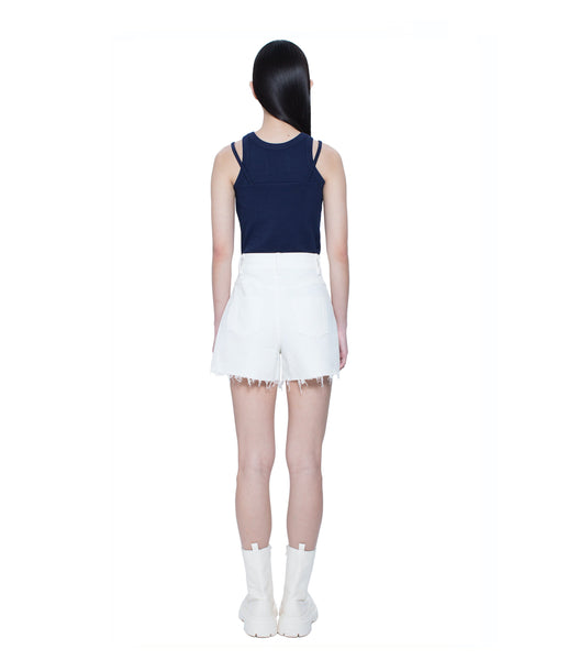 Asymmetric Hem with Panel Shorts