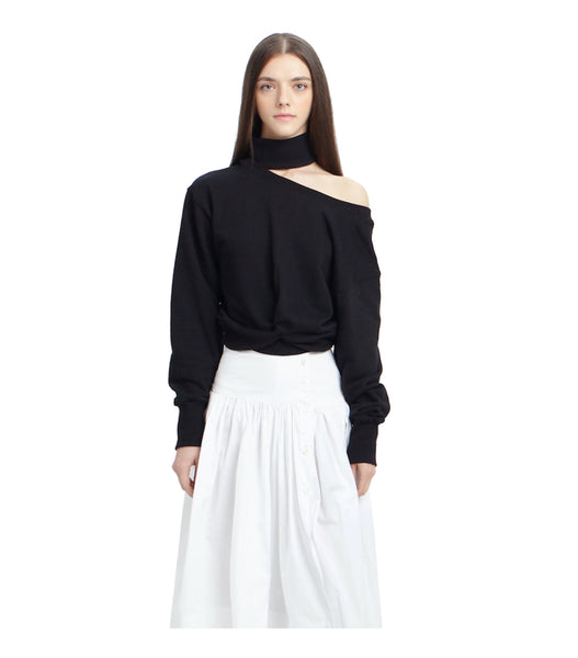 Detachable Rib Collar And Hem Sweatshirt
