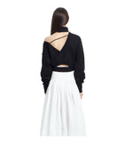 Detachable Rib Collar And Hem Sweatshirt