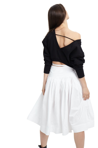 Detachable Rib Collar And Hem Sweatshirt