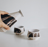 Handcrafted Stoneware Brushmark Sake Set