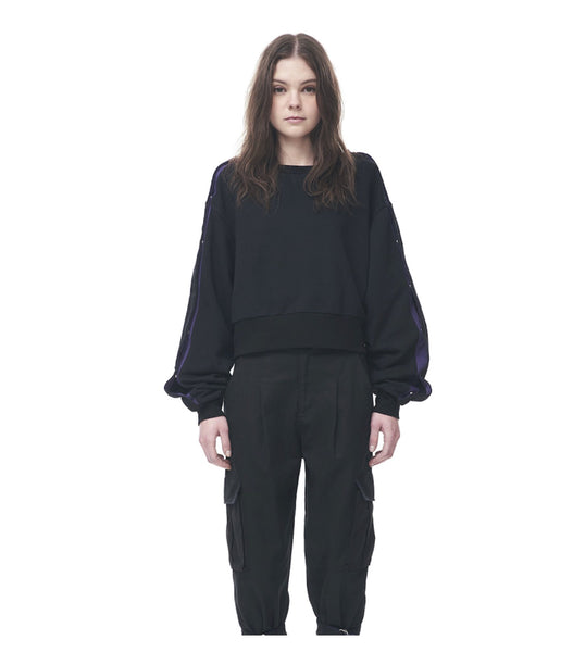 Snap-sleeves Sweatshirt