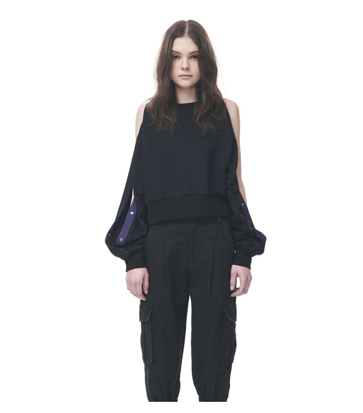 Snap-sleeves Sweatshirt