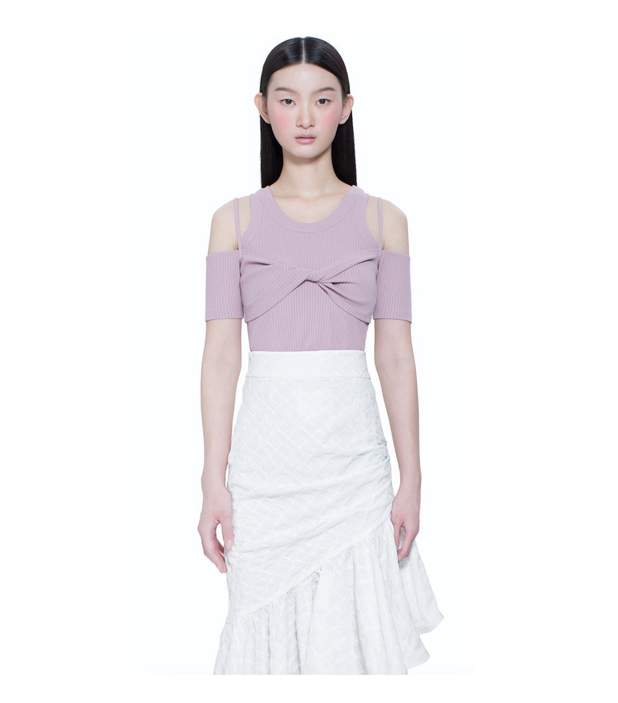Twist Knot Top With Separated Vest
