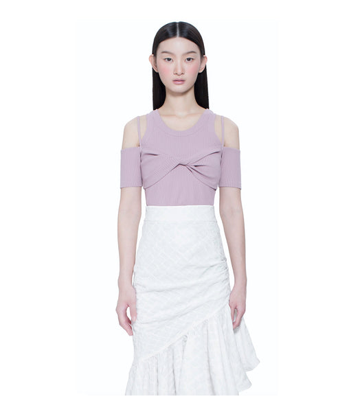 Twist Knot Top With Separated Vest