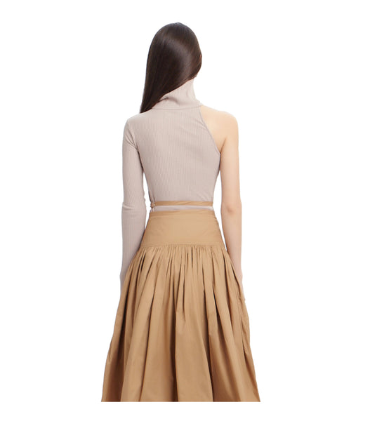 Single Sleeve Turtle Neck Top