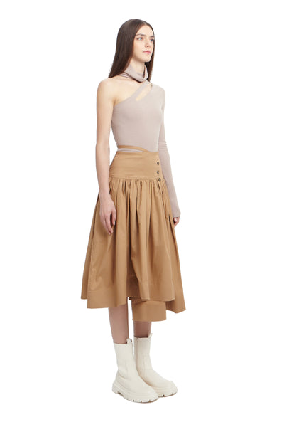 Single Sleeve Turtle Neck Top