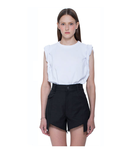 Knotted Mesh-trimmed Top