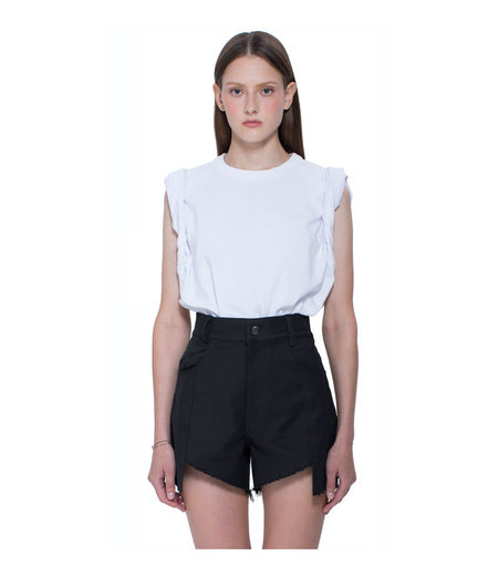 Asymmetric Hem with Panel Shorts