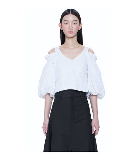 Single Sleeve Turtle Neck Top