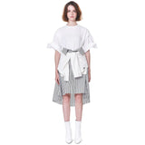 Shirt Sleeve Tie Waist Skirt