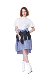 Shirt Sleeve Tie Waist Skirt