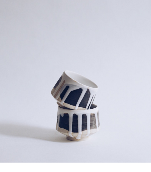 Handcrafted Stoneware Brushmark Sake Cup (S)